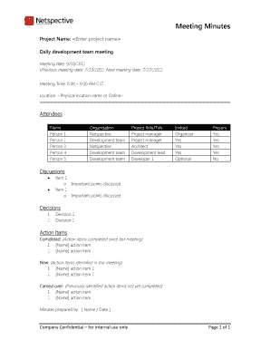 Minutes Writing Format PDF