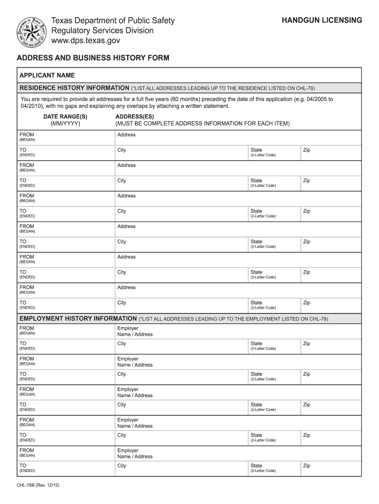  Texas Chl Application 2010-2024