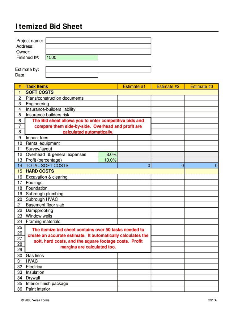 Job Bid Sheet Template from www.signnow.com