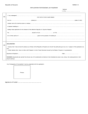 Guyana passport renewal form - Fill Out and Sign Printable ...