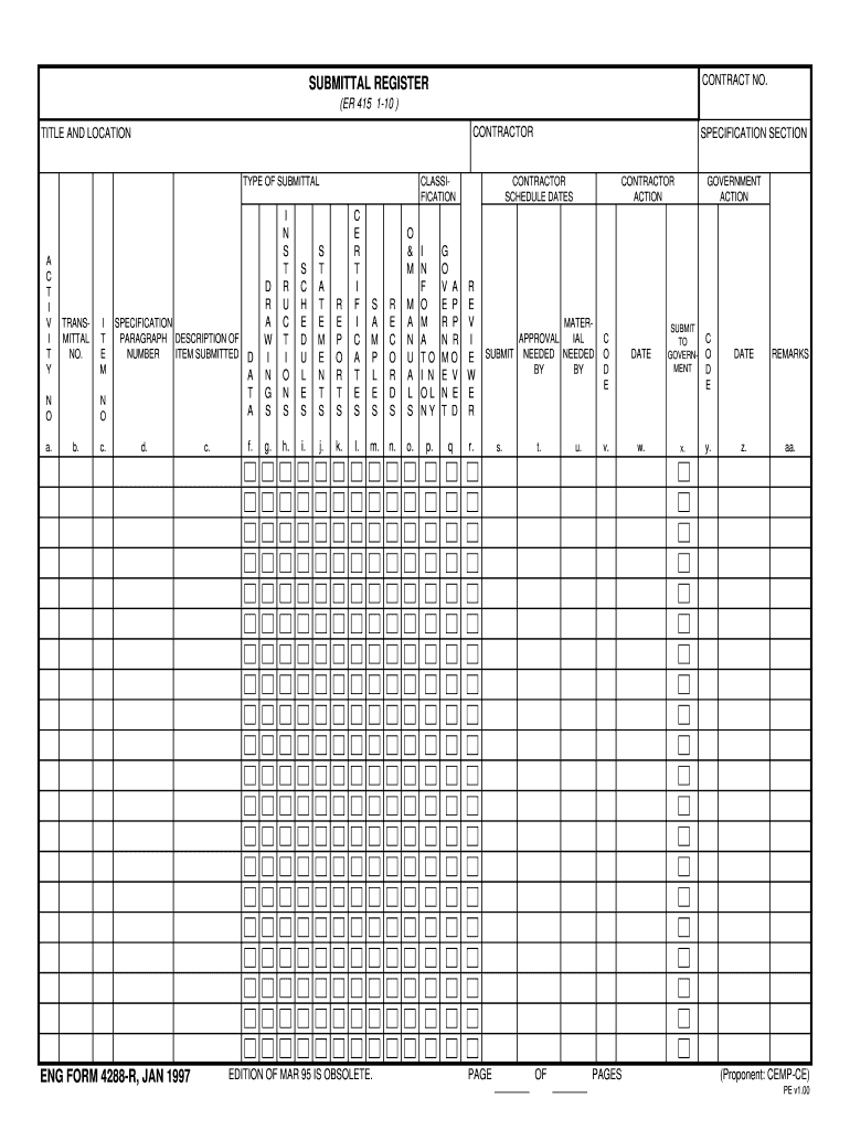 Eng Form 4288 R