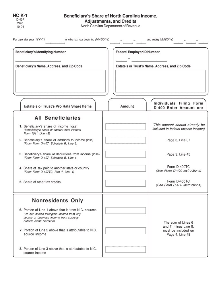  Nc D407 K1 Form 2019