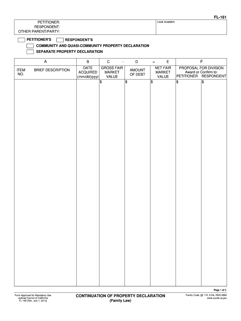 Fl 161 Form