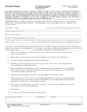 Surveyor&#039;s Report HUD  Form