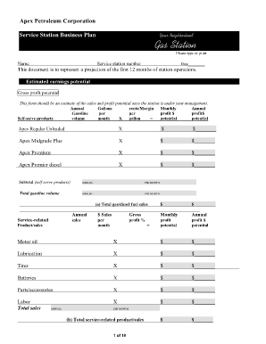 Business Plan for Petrol Station Download PDF  Form