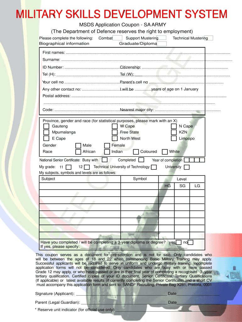 Support Mustering in Military Meaning  Form