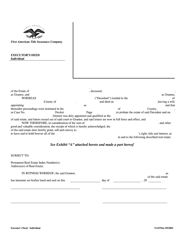 Executor's Deed  Form