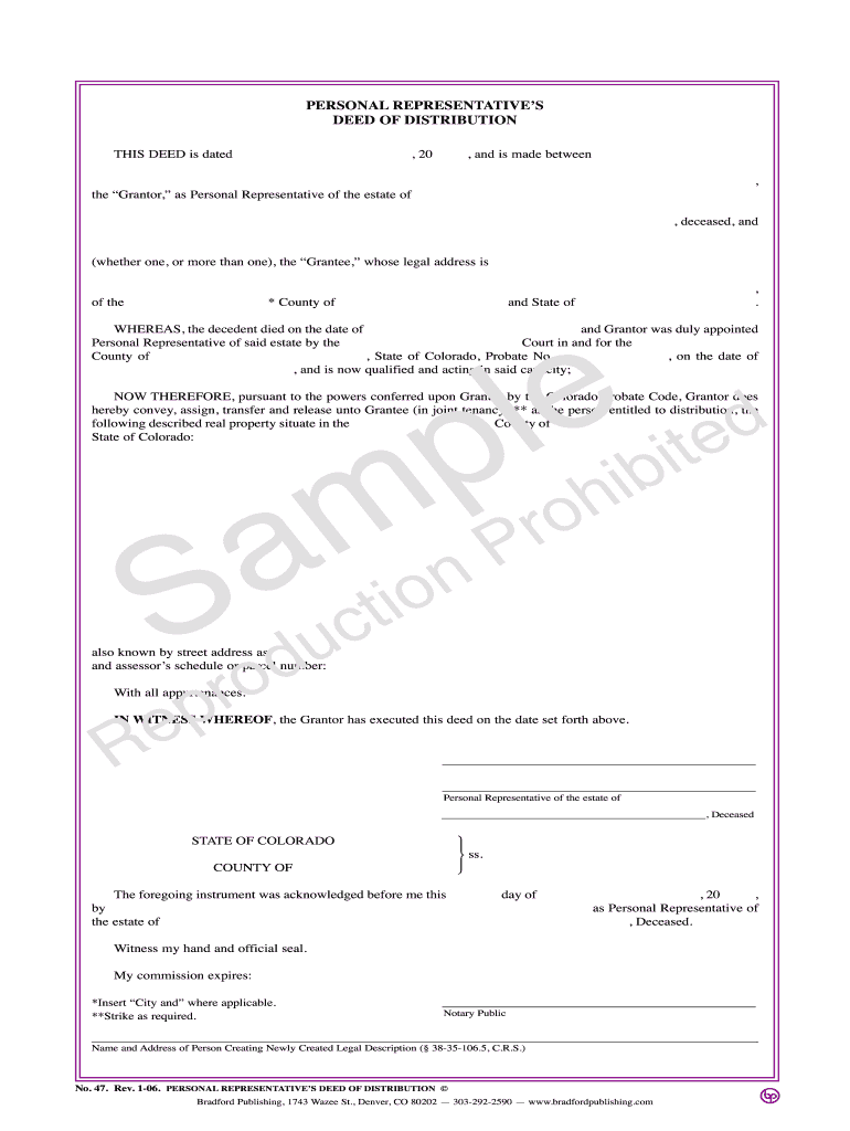 Executor Deed Form