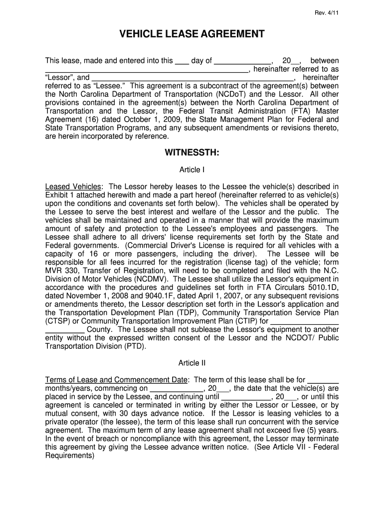 Commercial Truck Lease Agreement PDF  Form