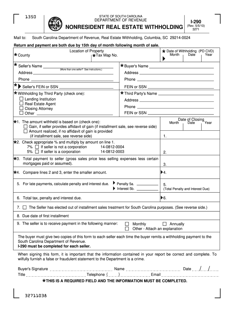  South Carolina Tax Form 290 2020