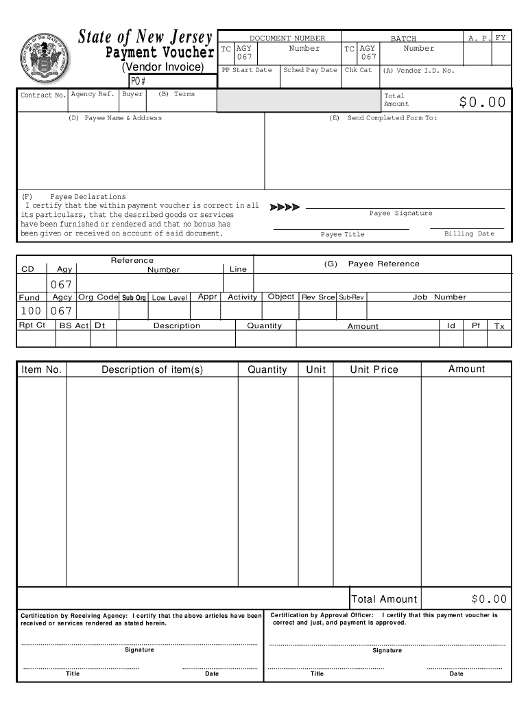 Voucher Filling Format