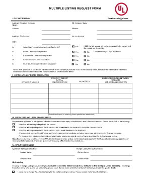 Ul Mls Forms