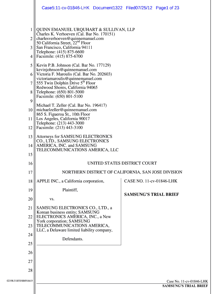 Trial Brief Template  Form