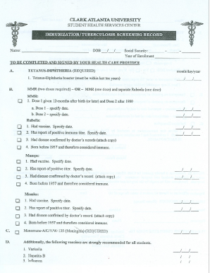 Cau Forms for Immunization