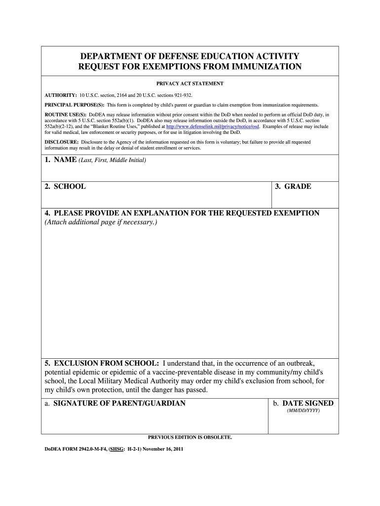  2942 Form 2011-2024