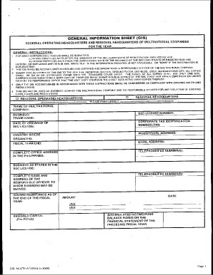 General Information Sheet Form Download