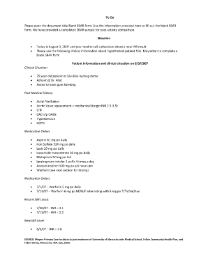 Sbar Printable Forms