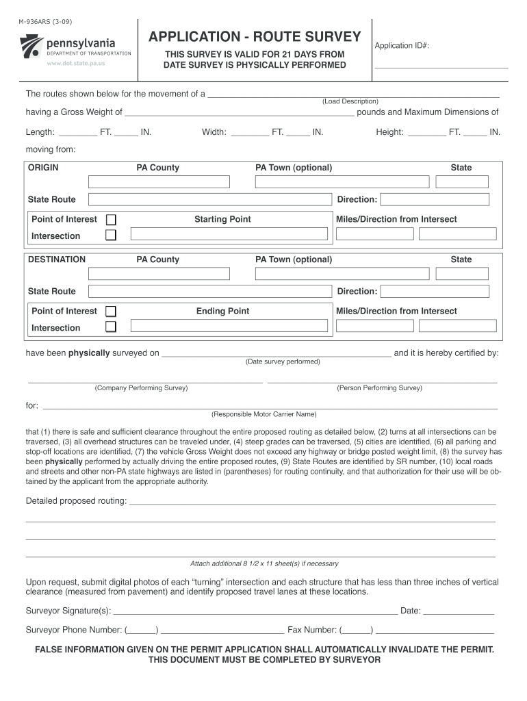 Route Survey Form