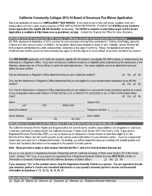 Board of Governors Fee Waiver 14 Form