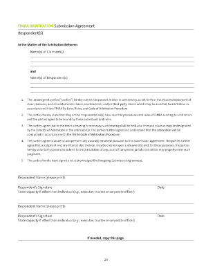 Finra Submission Agreement  Form