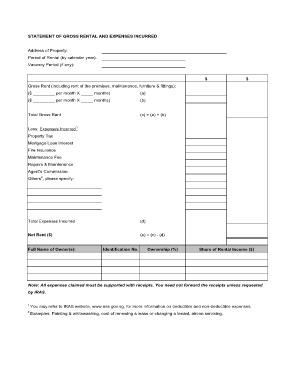 Staement of Account  Form