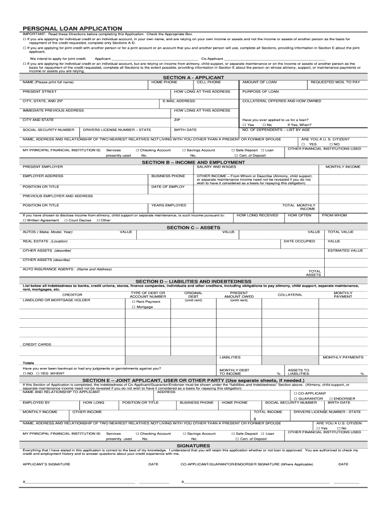 Get and Sign Loan Application Form PDF Download