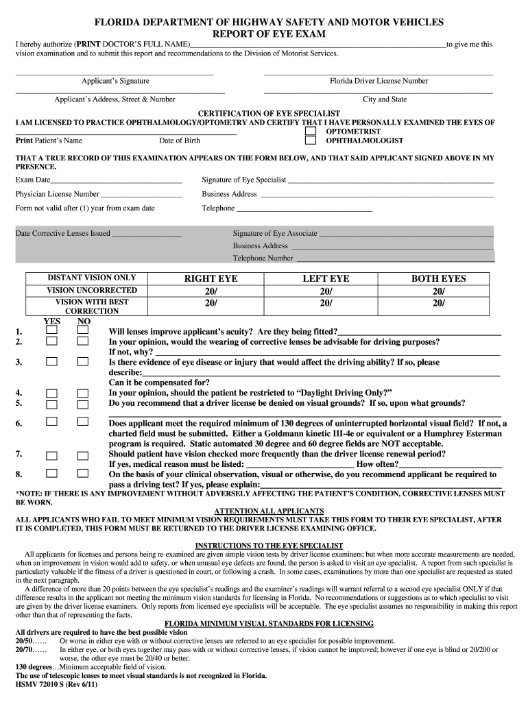 Florida Dmv Vision Test Line 5 Form Fill Out And Sign Printable Pdf