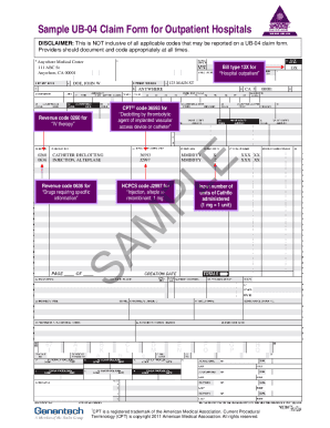 Sample Ub 04 Form Completed