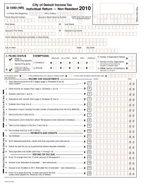 Fillable City of Detroit Extension Form