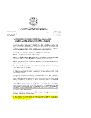 Trade Name Registration Usvi  Form