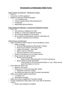 Seller Disclosure PDF Filler Wa  Form