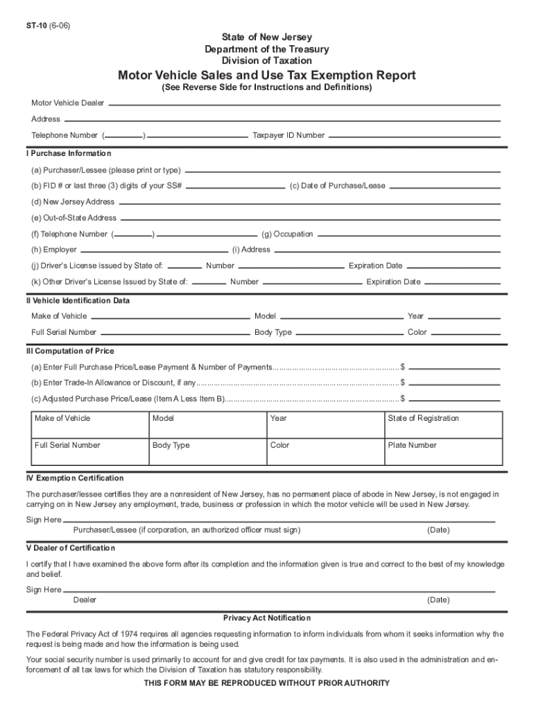 Get and Sign Nj St10  Form