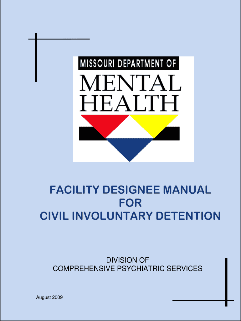  State of Missouri Department of Mental Health Affidavit in Support of Application for Detention 2009-2024