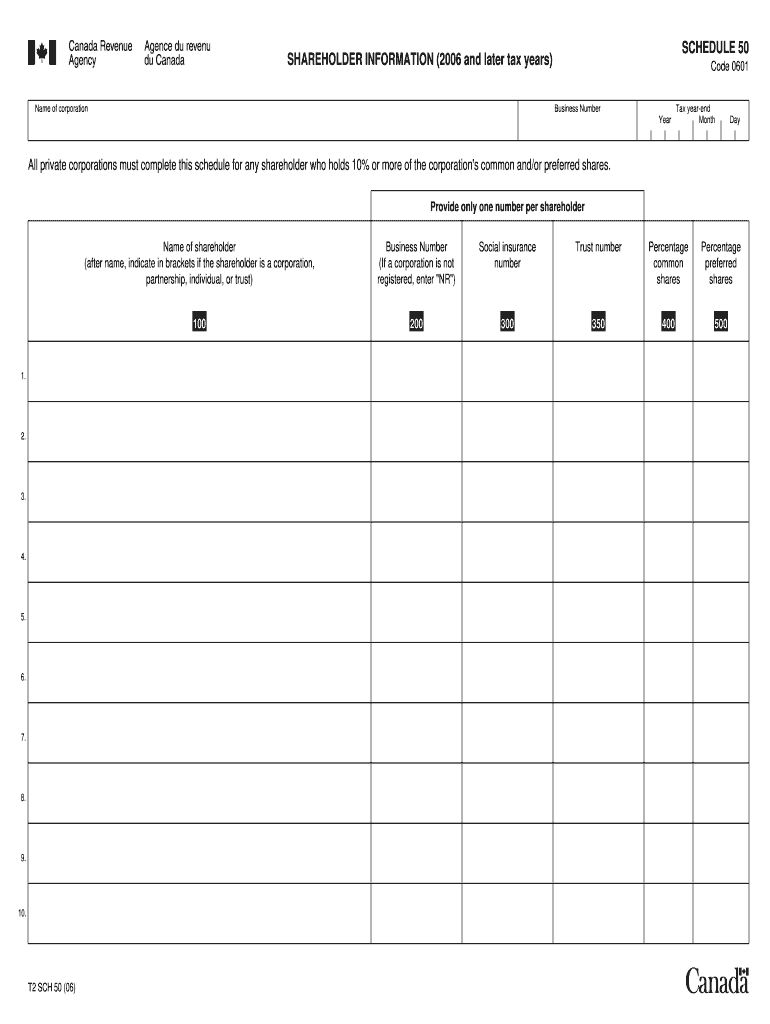  Schedule 50 2006