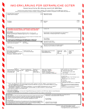 Dangerous Goods Declaration Form