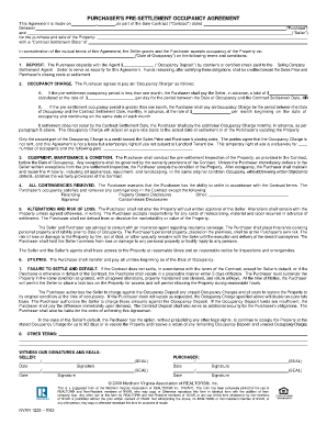 Occupancy Agreement Form