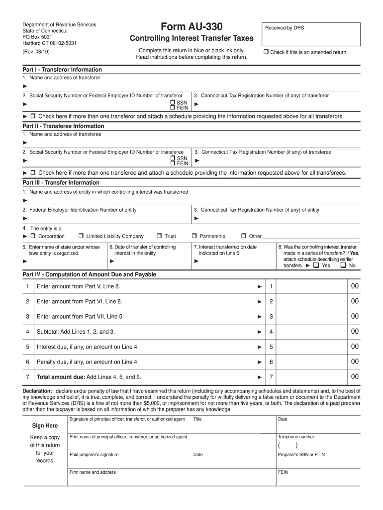  Form Au 330 2010