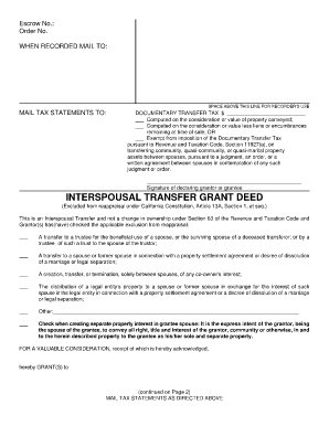 Interspousal Deed  Form