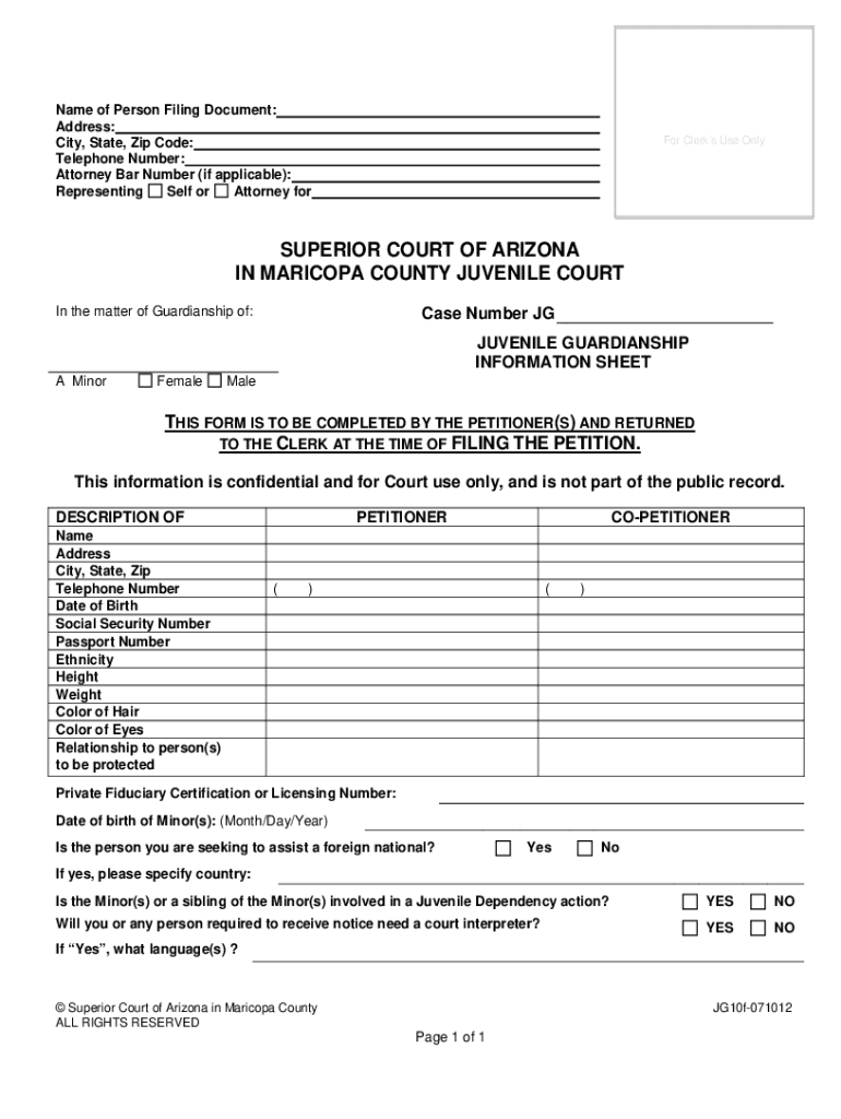 Temporary Guardianship Without Court Az  Form