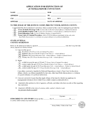 Texas Expungement Form PDF
