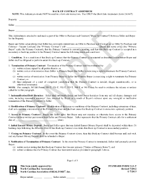 Nc Short Sale Addendum Form 2a14t