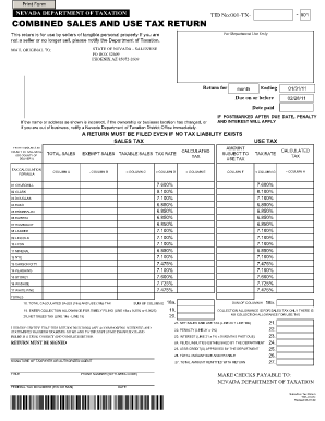  Nevada Taxation Sales Use Forms to Print 2009