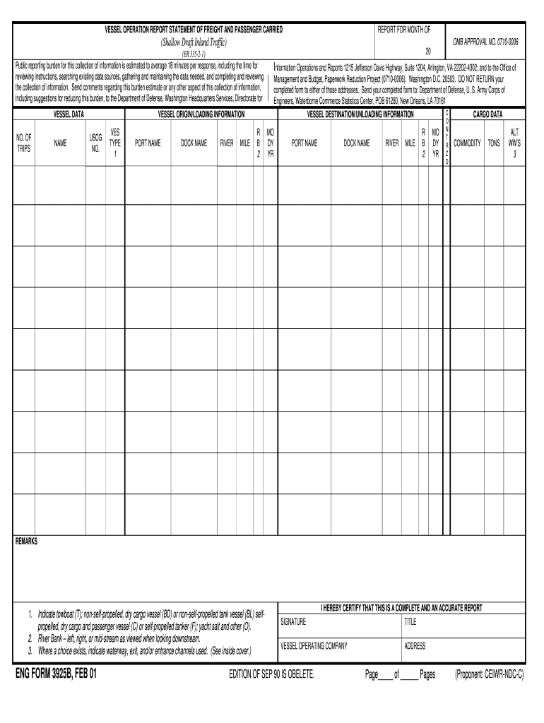  Eng Form 3925 B Fillable PDF 2001-2024