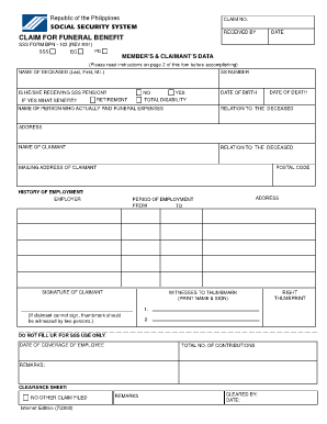  Sss Burial Claim Form 2000-2024