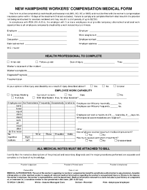 Workers&#039; Compensation Medical Form NH Gov Nh