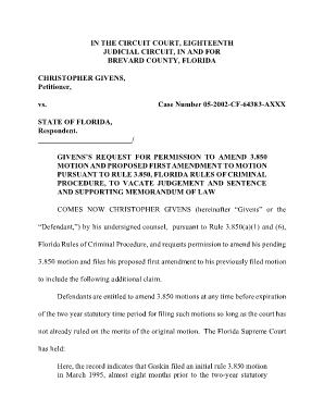 Motion to Terminate Probation Template  Form