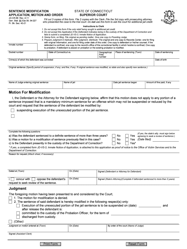  Sentence Modification Online Form 2011