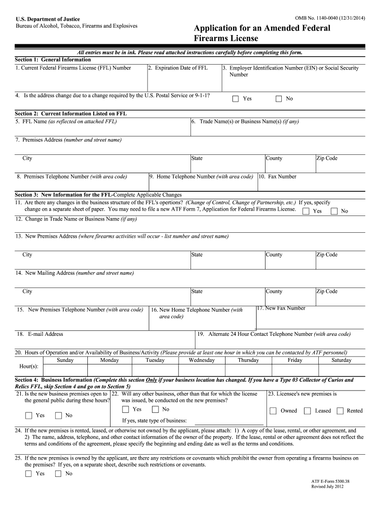 Firearms Application  Form