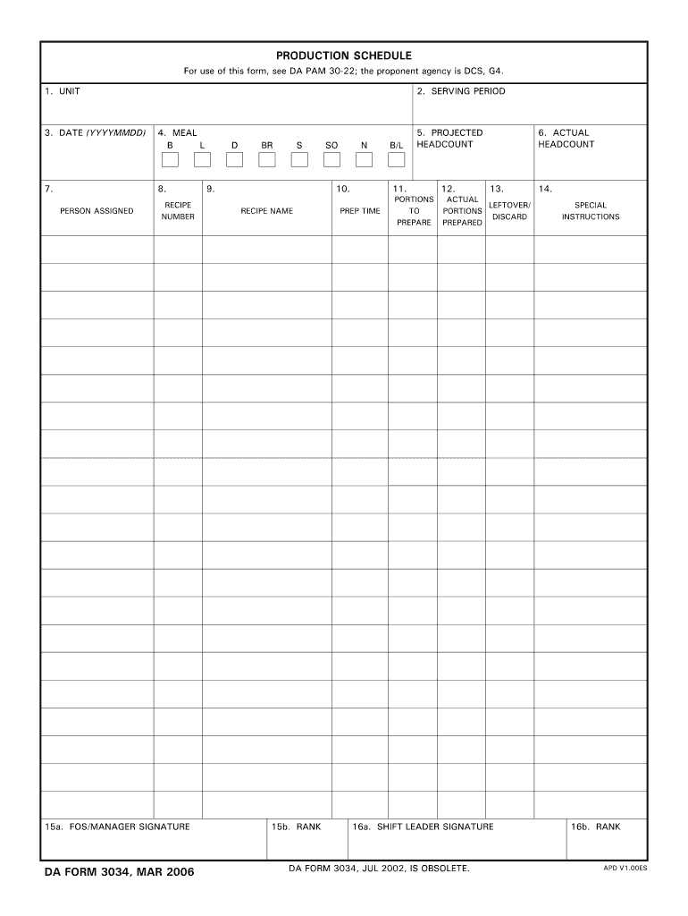 Da Form 3034