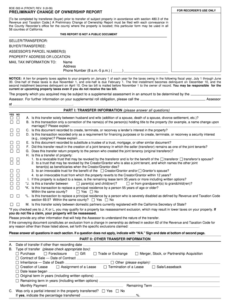 Kern County Assessor Form